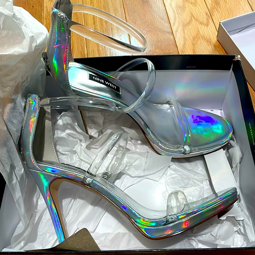 Nine West Clear Iridescent Heels
